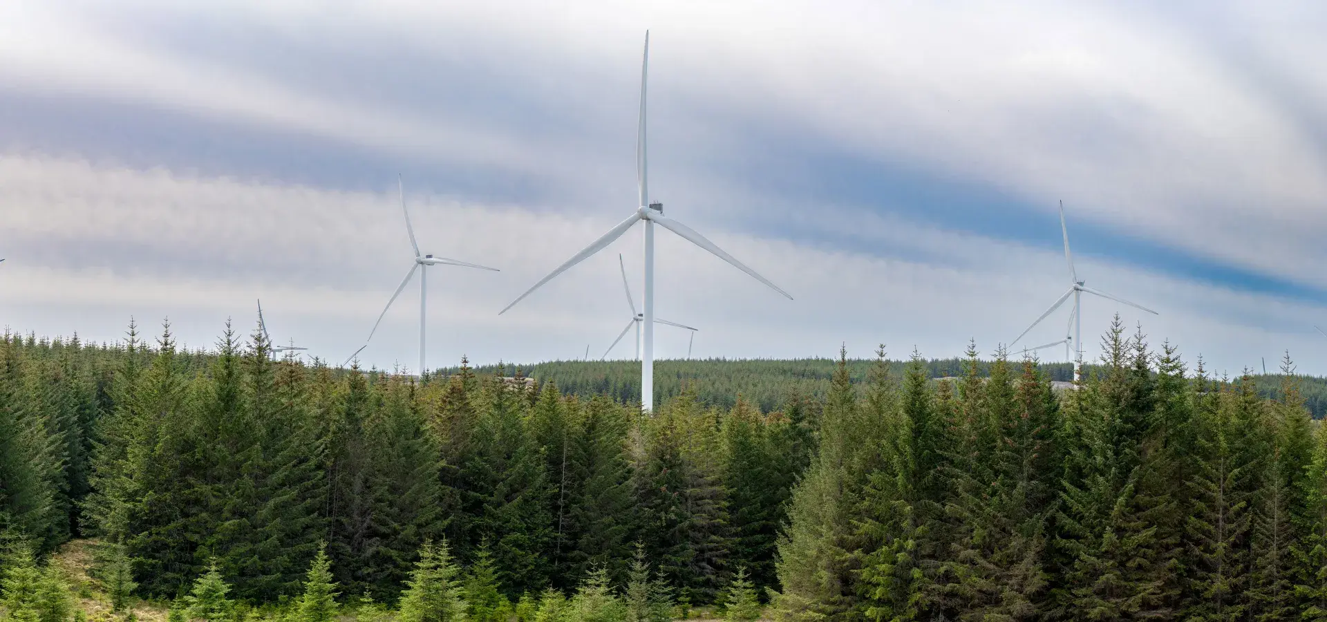Panoramic view of Limekiln wind farm