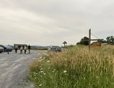 The Boralex team meeting with members of the GBT at the Alfred Z. Solomon Grassland Bird Viewing Area