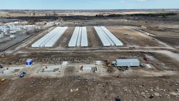 Energy storage facility in construction in Hagersville, Ontario