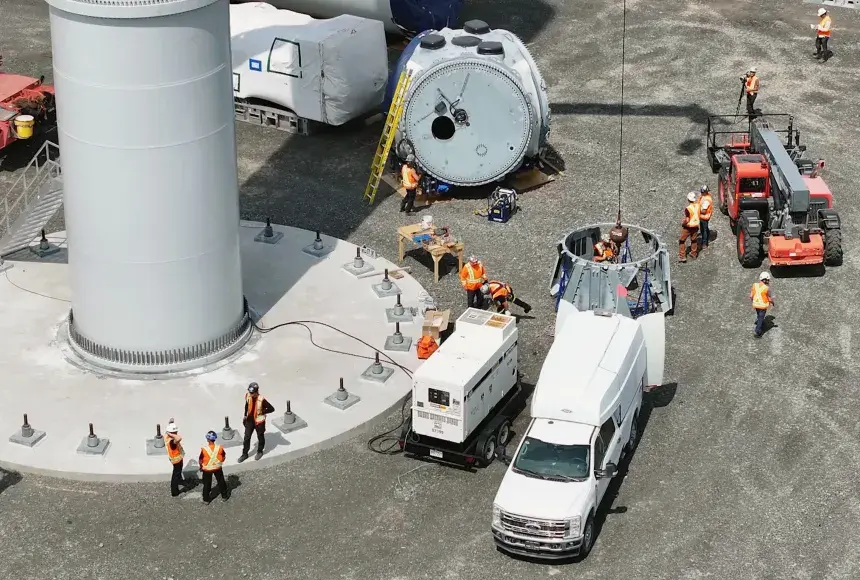 Construction du parc éolien Apuiat